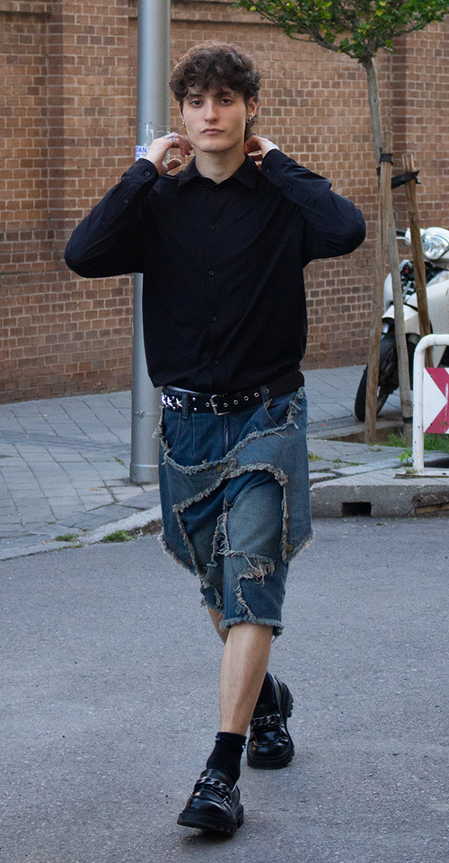 Camisa punto liso manga larga