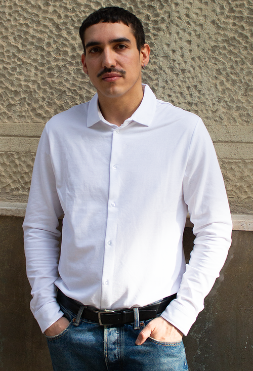 Camisa punto piqué manga larga