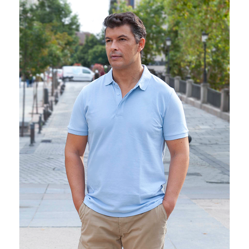 Polo botón oculto manga corta