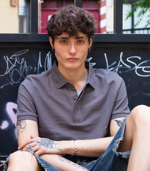 Polo botón oculto manga corta